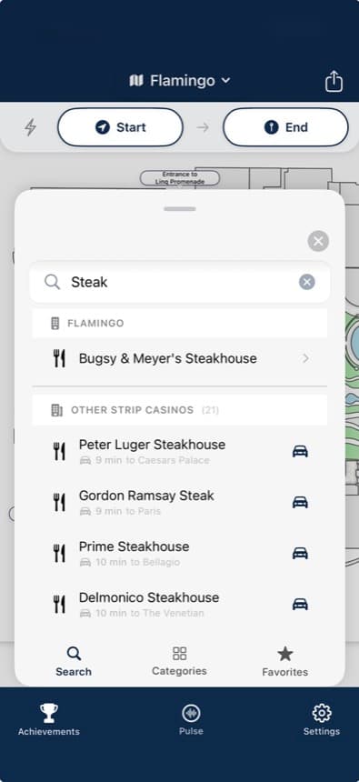 Casino Compass search screen